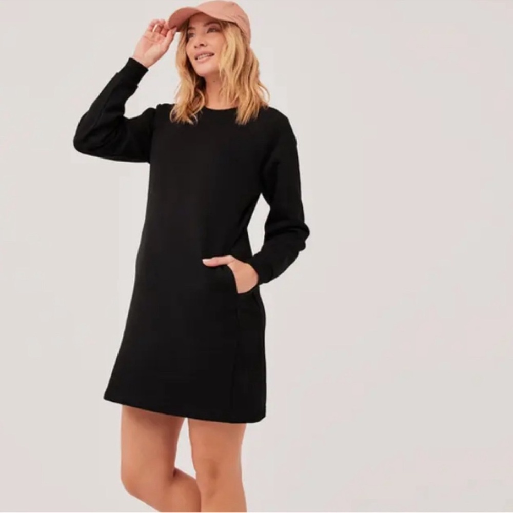 Pact Organic Cotton & Recycled Poly Fleece Lined Courtside Sweatshirt Dress